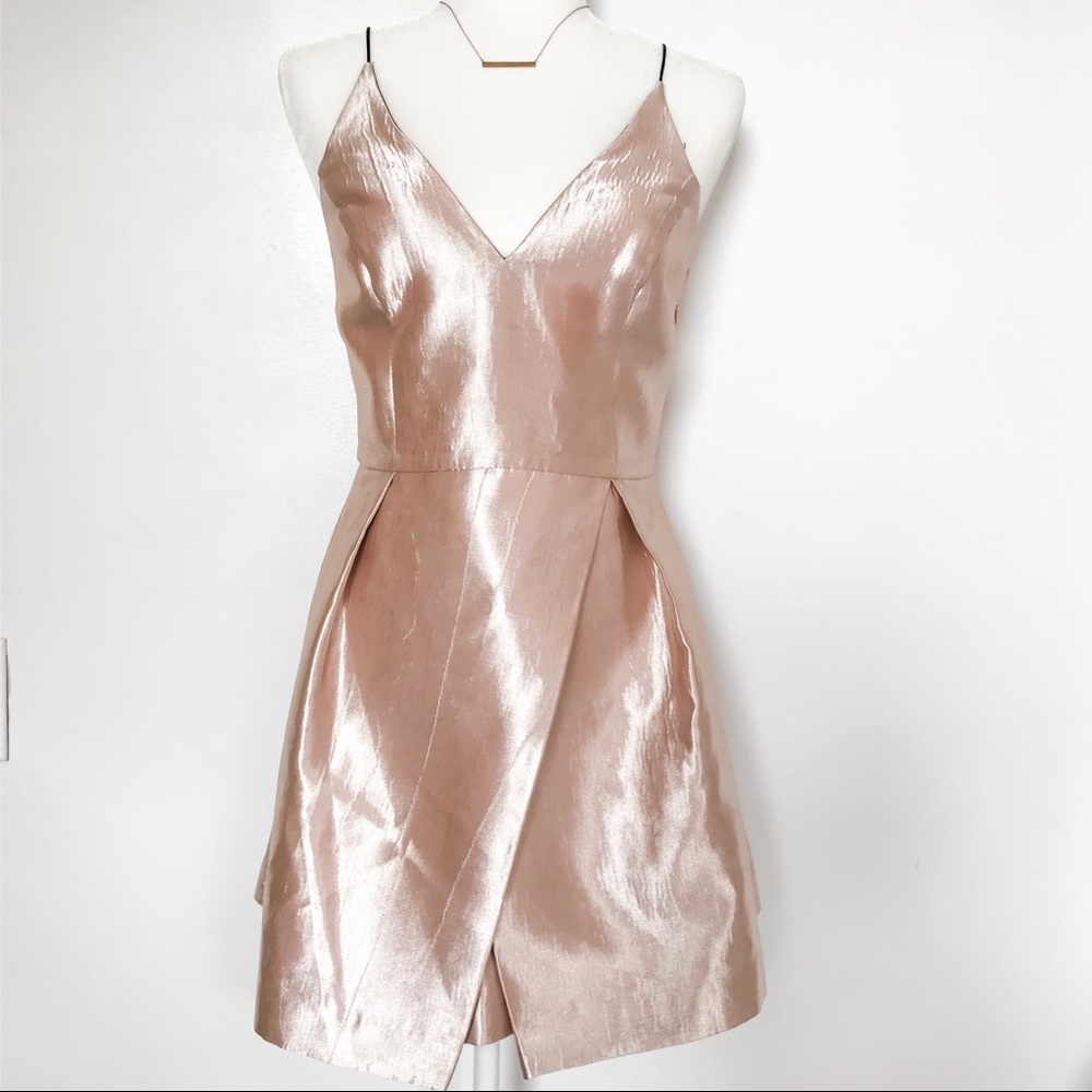Topshop Rose Gold Satin Mini Dress